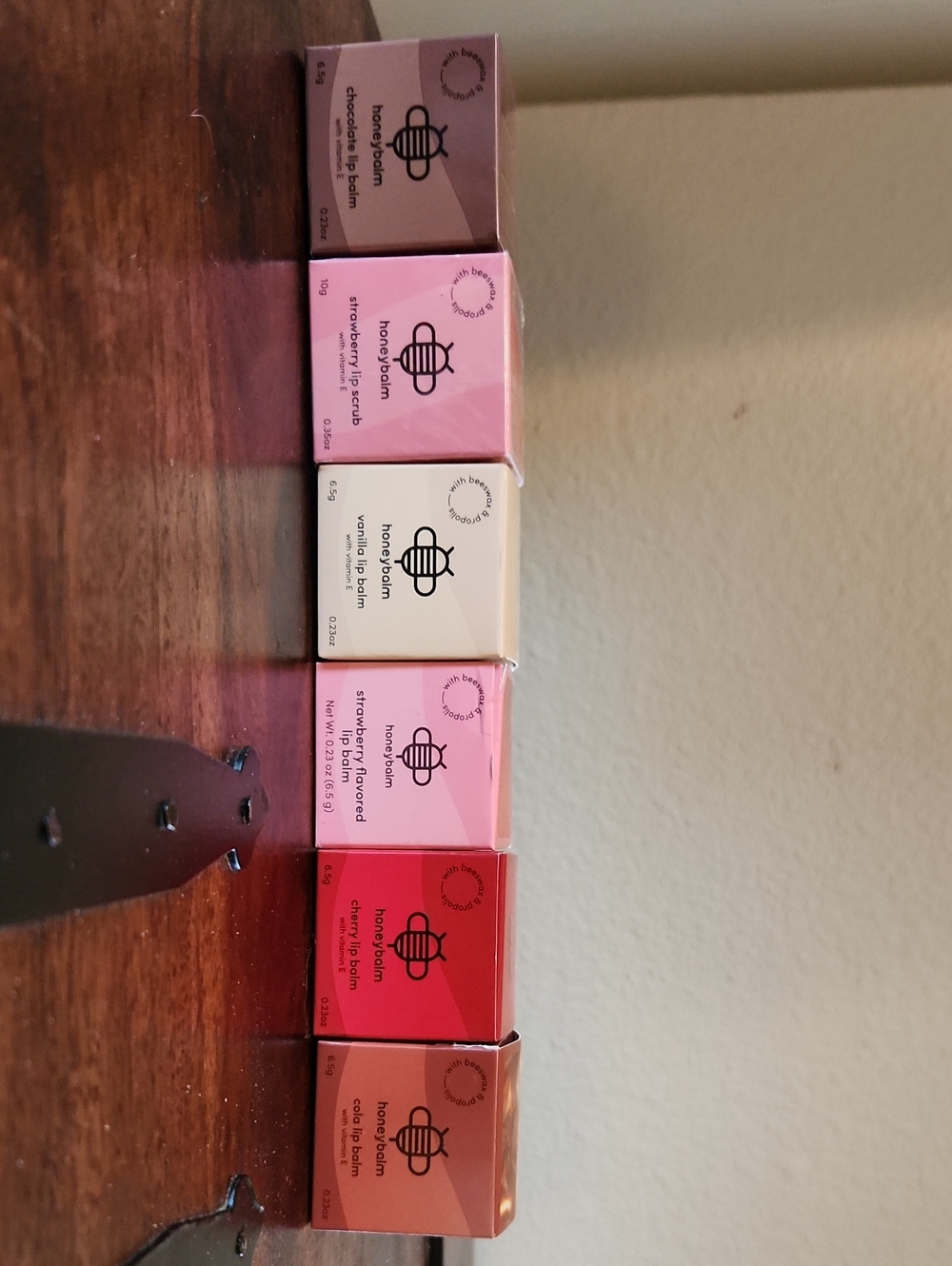 New! 6 Nourishing Honeybalm Lip Balm Set — Pink, Red, Cream, Peach Shades